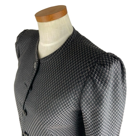 Armani Collezioni Wool Silk Blend Textured Fitted Blazer Sz 6 - Picture 6 of 14